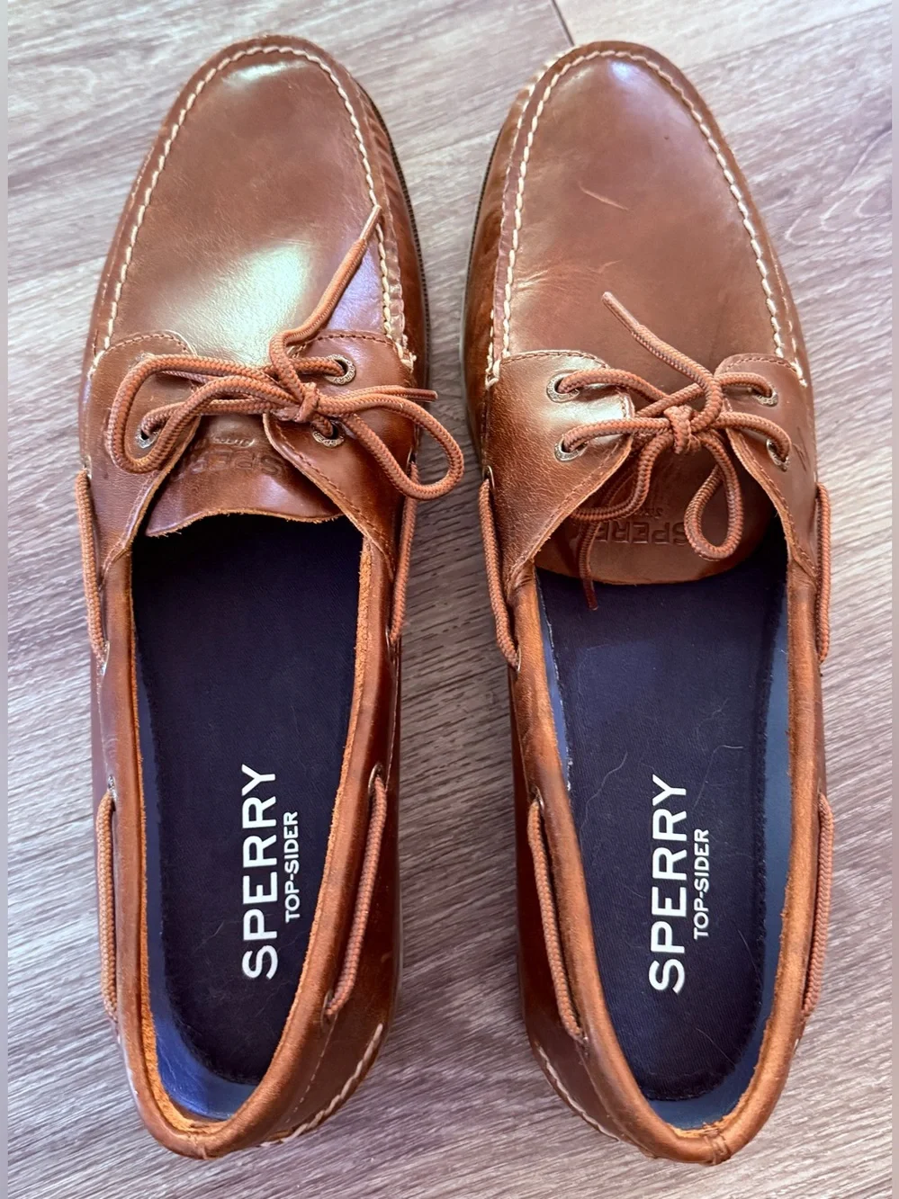 Sperry Top-Sider Leeward 2-Eye Leather Boat Shoes Men's Size 15 M Brown